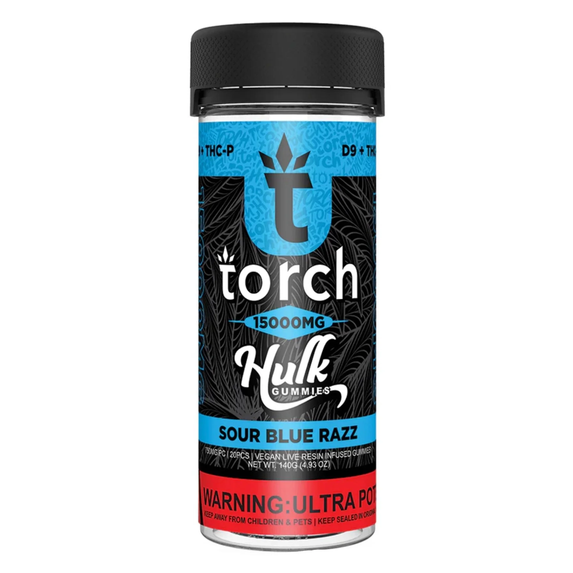 Torch Hulk Sour Blue Razz Gummies 15000mg 38123542544463